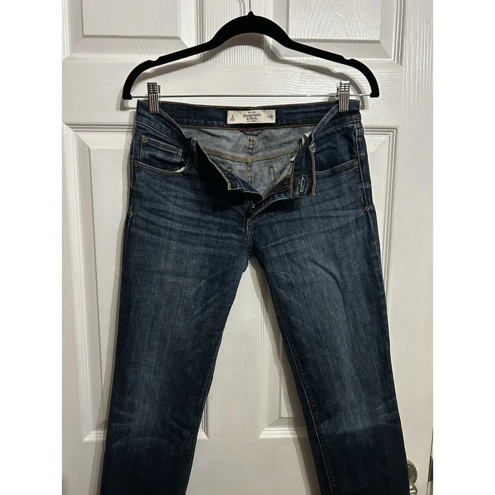abercrombie & fitch jeans perfect stretch 28 W 6 dark wash‎ denim straight leg